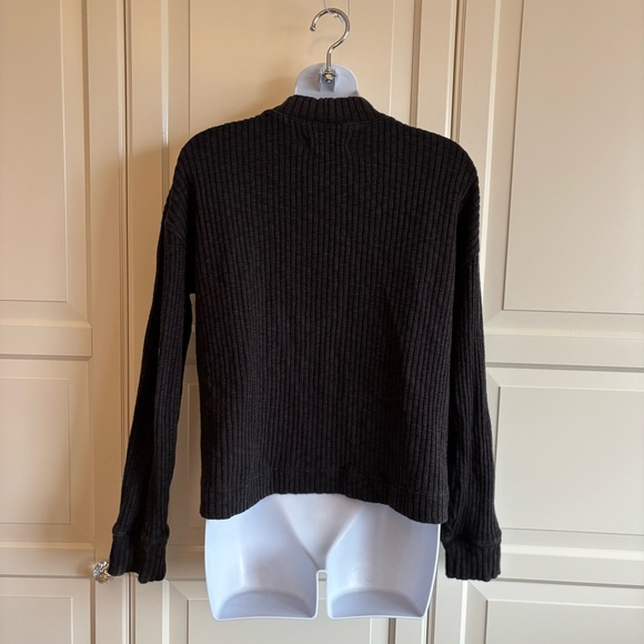 Everlane  Cozy Ribbed  Funnel Neck Sweater Black Size M  Organic Cotton Blend - Picture 7 of 14